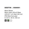 50846 2 zavesne svitidlo destin zelezo a ratan cerna barva e27 1x12w
