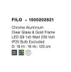 51032 2 zavesne svitidlo filo chromovany hlinik cire sklo a zlaty ram g9 1x5w