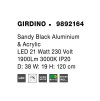 51380 5 zavesne svitidlo girdino cerny hlinik a akryl led 21w 3000k