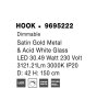 51440 8 zavesne svitidlo hook satenovy zlaty kov a opalove bile sklo led 37w 3000k stmivatelne