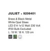 51614 2 zavesne svitidlo juliet mosaz a cerny kov bile opalove sklo e14 1x12w