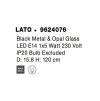 47042 6 zavesne svitidlo lato cerny kov a opalove sklo e14 1x5w