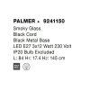 47162 5 zavesne svitidlo palmer kourove sklo cerny kabel cerna kovova zakladna e27 3x12w