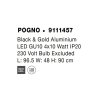 48530 7 zavesne svitidlo pogno cerna a zlaty hlinik gu10 4x10w