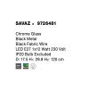 52607 5 zavesne svitidlo savaz chromove sklo cerny kov cerny kabel e27 1x12w