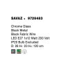 52601 5 zavesne svitidlo savaz chromove sklo cerny kov cerny kabel e27 1x12w