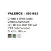 52775 2 zavesne svitidlo valence ciry kristal a bile sklo g9 6x42w