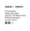 52892 5 zavesne svitidlo zarley chromovany kov kourove sede sklo e27 1x12w