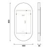bile ovalne led zrcadlo 800x400 s dotykovymi senzory vykres