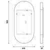 bile ovalne led zrcadlo 900x450 s dotykovymi senzory vykres
