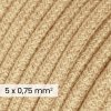 cavo elettrico tessile dali 5x075 mm2 neutro in juta filo in tessuto naturale per luci di design rn06 9109875