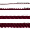 49085 3 2xl elektricky kabel 3x0 75 potazeny lesklou tmave bordovou textilii prumer 24 mm