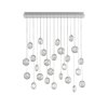 lens chandelier 26pcs square clear