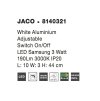 Bodové LED svietidlo JACO, 3W, 3200K nastaviteľné vypínač na tele (Farba Biela)