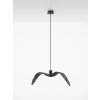 Dizajnové závesné svietidlo Brokis Night Birds PC964 (Povrch Montury Strieborný elox, Farba Šedá dymová - masív, Povrch baldachýnu kov - čierny matný komaxit)