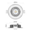 60418 3 led bodove svitidlo simmi stribrne kruh 5w tepla bila