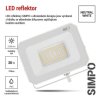 62318 5 led reflektor simpo 30w bily ip65 3000 lm neutralni bila