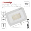 62318 7 led reflektor simpo 30w bily ip65 3000 lm neutralni bila