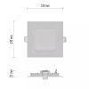 LED zápustný panel NEXXO, 12cm, 7W, štvorcový, biely (Farba Biela, Teplota světla 3000K - teplá biela)