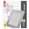 LED zápustný panel NEXXO, 17,5 cm, 12,5 W, CCT, štvorcový, čierny/strieborný (Farba Silver)