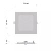 LED zápustný panel NEXXO, 17,5 cm, 12,5 W, štvorcový, biely (Farba Biela, Teplota světla 3000K - teplá biela)