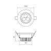 LED zapustené nastaviteľné bodové Mt 115, ø8,8cm (Farba Biela)