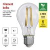 61039 4 led zarovka filament a60 a class e27 5 w 75 w 1 060 lm tepla bila