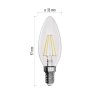 14622 5 led zarovka filament candle 3 4w e14 tepla bila