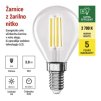 62792 9 led zarovka filament mini globe a class e14 3 8 w 60 w 806 lm tepla bila
