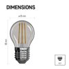 60949 3 led zarovka filament mini globe e27 3 4 w 40 w 470 lm neutralni bila