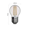 22473 3 led zarovka filament mini globe 4w e27 tepla bila