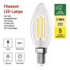 62795 4 led zarovka filament svicka a class e14 3 8 w 60 w 806 lm tepla bila