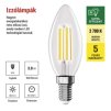 62795 6 led zarovka filament svicka a class e14 3 8 w 60 w 806 lm tepla bila