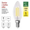 62795 9 led zarovka filament svicka a class e14 3 8 w 60 w 806 lm tepla bila
