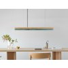 22 02 23 GANTlights C2 Pendelleuchte Eiche Oxidiertes Kupfer horizontal über Tisch aus