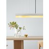 22 01 30 GANTlights C1 Pendelleuchte heller Beton Messing Detailansicht über Tisch aus