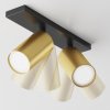 Moderné stropné svietidlo FOCUS S, v. 12 cm, 2xGU10 (Farba Čierna/zlatá)