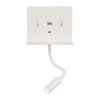 Nástěnné LED svítidlo CALMA, 6W + 3W, CRI90, 2x vstup USB a USBC (Farba Biela)