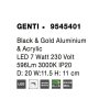 48032 4 nastenne led svitidlo genti cerny a zlaty hlinik a akryl 1x7w 3000k