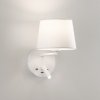 Nástenné LED svietidlo STILO, 3W + 1xE27 15W, CRI90, 2x vstup USB/USBC (Farba Biela)