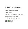51065 2 nastenne svitidlo flavio anticky kov mosaz cire sklo e27 1x12w