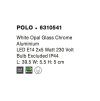 52397 2 nastenne svitidlo polo bile opalove sklo chromovany hlinik e14 2x5w ip44