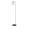 47327 stojaci lampa alvarez satenovy zlaty kov a cerny mramor bile opalove sklo e27 1x12w