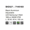 48713 2 stojaci led lampa sicily cerny hlinik 3w 3000k