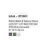 Stolová lampa LILA, E27 1x12W (Farba Biela)