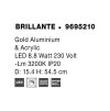 47702 8 stolni led lampa brillante zlaty hlinik a akryl 8 8w 3200k
