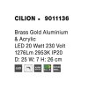 47771 5 stolni led lampa cilion zlaty mosazny hlinik a akryl 20w 2953k