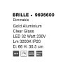 47711 7 stropni led svitidlo brille zlaty hlinik a sklo 32w 3200k stmivatelne