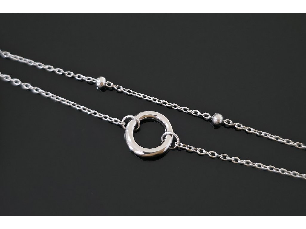 B0001534 Stříbrný dvojitý náramek - circle