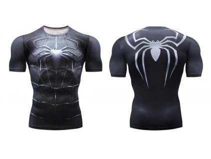 fitess tričko spiderman black